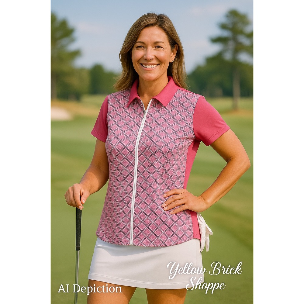 PGA Tour Women's Pink Golf Polo Athletic Top‎ Size Large